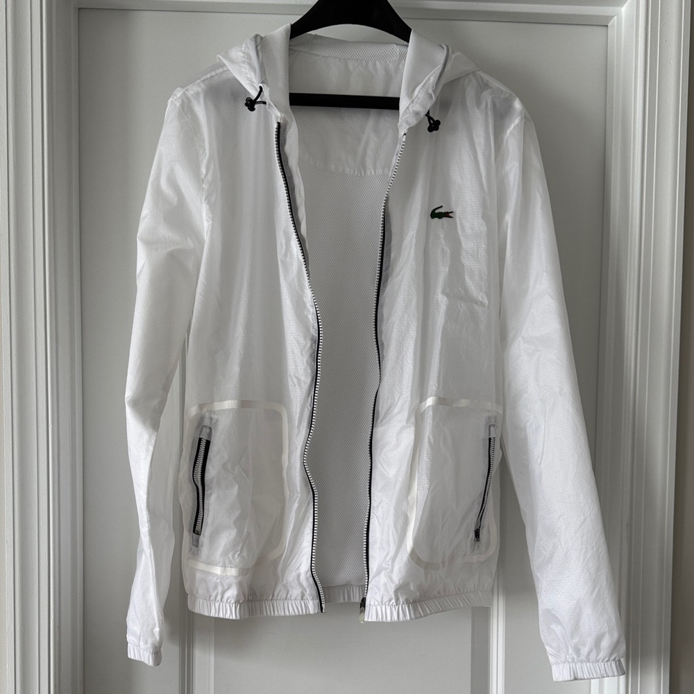 Lacoste Classic White Zip-Up Jacket